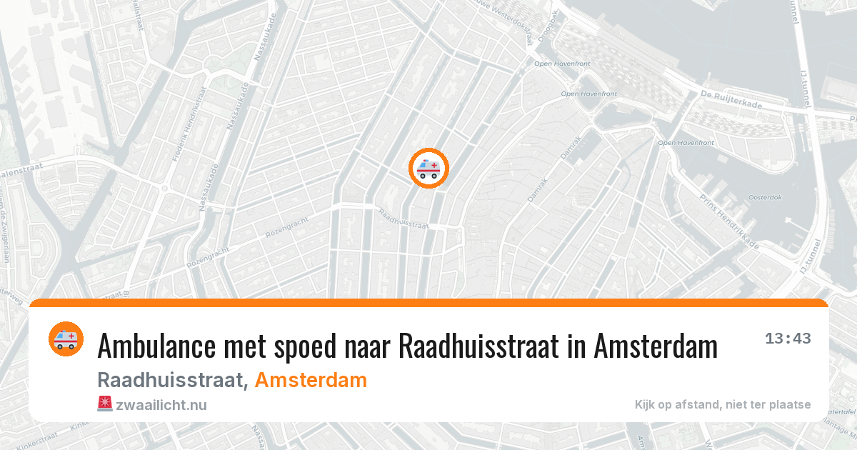 Ambulance met spoed naar Raadhuisstraat in Amsterdam — 25 jul 2026