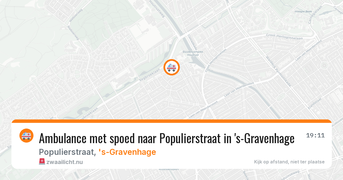 Ambulance met spoed naar Populierstraat in 's-Gravenhage — 18 mei 2026