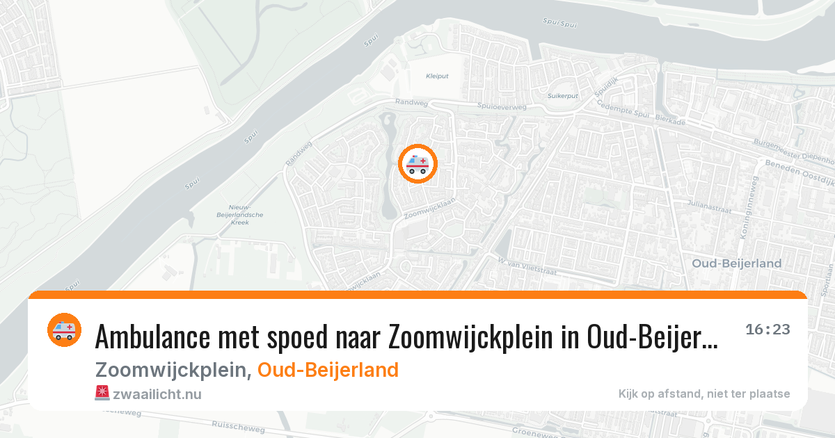 Ambulance met spoed naar Zoomwijckplein in Oud-Beijerland — 18 mrt 2026