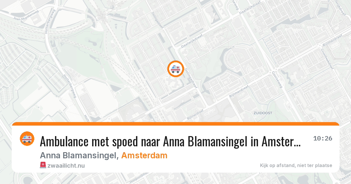Ambulance met spoed naar Anna Blamansingel in Amsterdam — 17 jul 2026
