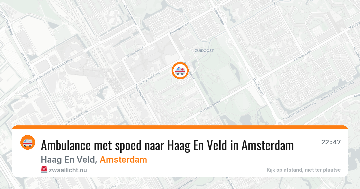Ambulance met spoed naar Haag En Veld in Amsterdam — 30 mei 2026