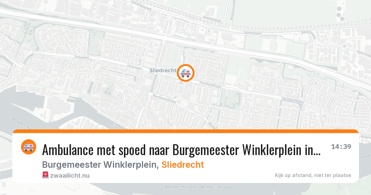 Ambulance met spoed naar Burgemeester Winklerplein in Sliedrecht — 25 jul 2026