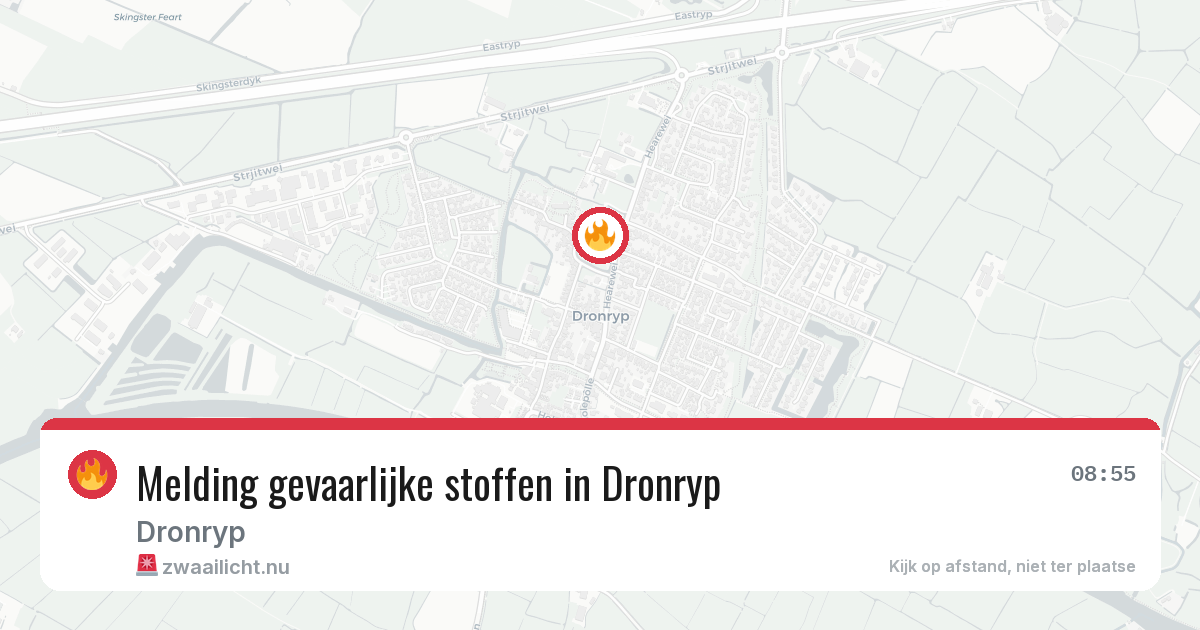 Melding gevaarlijke stoffen in Dronryp — 7 jul 2026