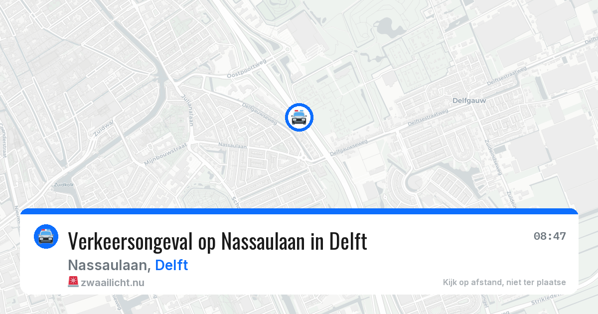 Verkeersongeval op Nassaulaan in Delft — 24 mrt 2026