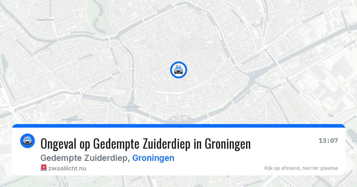 Ongeval op Gedempte Zuiderdiep in Groningen — 26 jul 2026