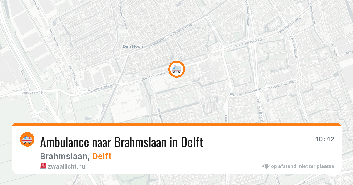 Ambulance naar Brahmslaan in Delft — 13 jul 2026
