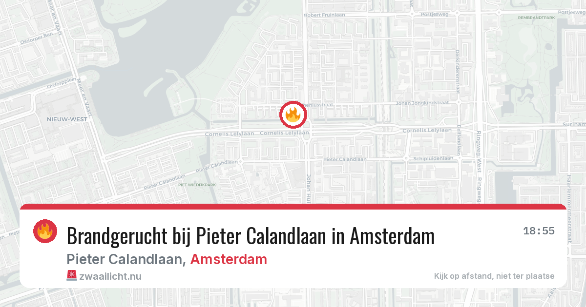 Brandgerucht bij Pieter Calandlaan in Amsterdam — 16 jul 2026