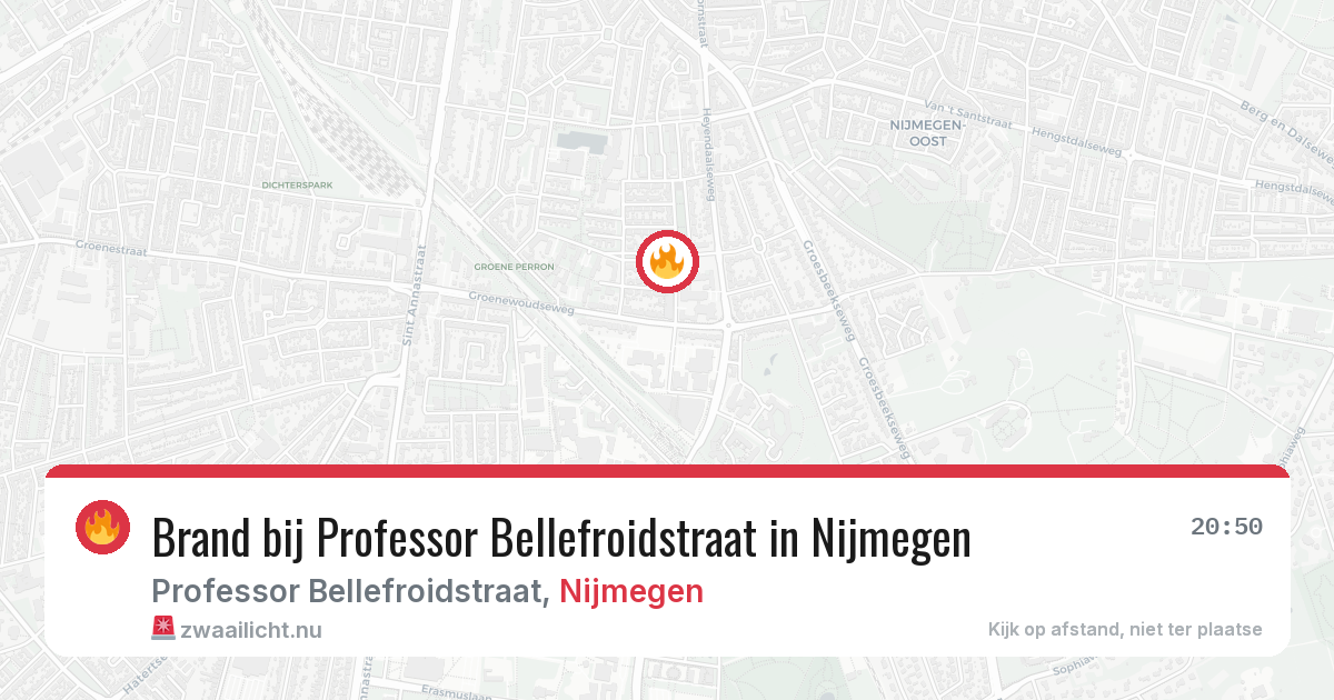Brand bij Professor Bellefroidstraat in Nijmegen — 24 jul 2026