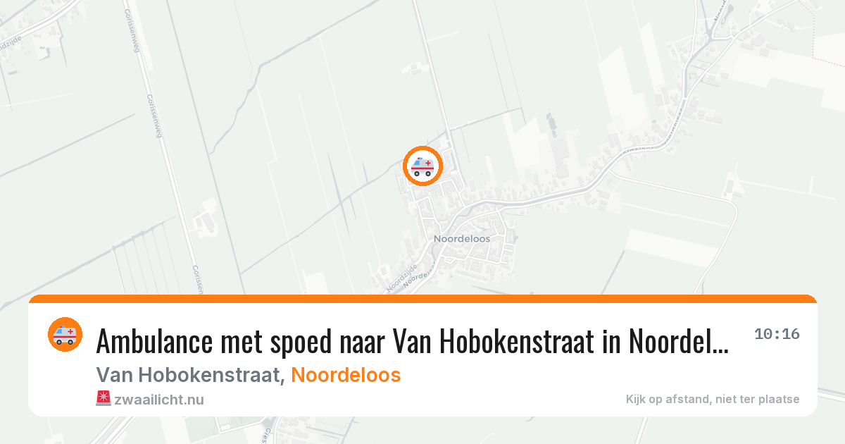 Ambulance met spoed naar Van Hobokenstraat in Noordeloos — 24 mrt 2026