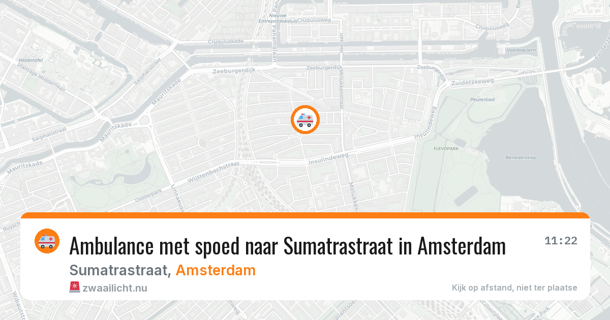 Ambulance met spoed naar Sumatrastraat in Amsterdam — 22 jul 2026