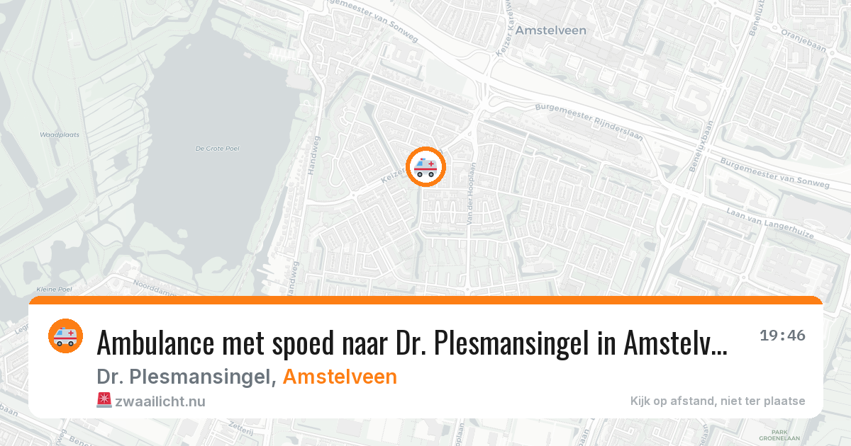 Ambulance met spoed naar Dr. Plesmansingel in Amstelveen — 19 jul 2026