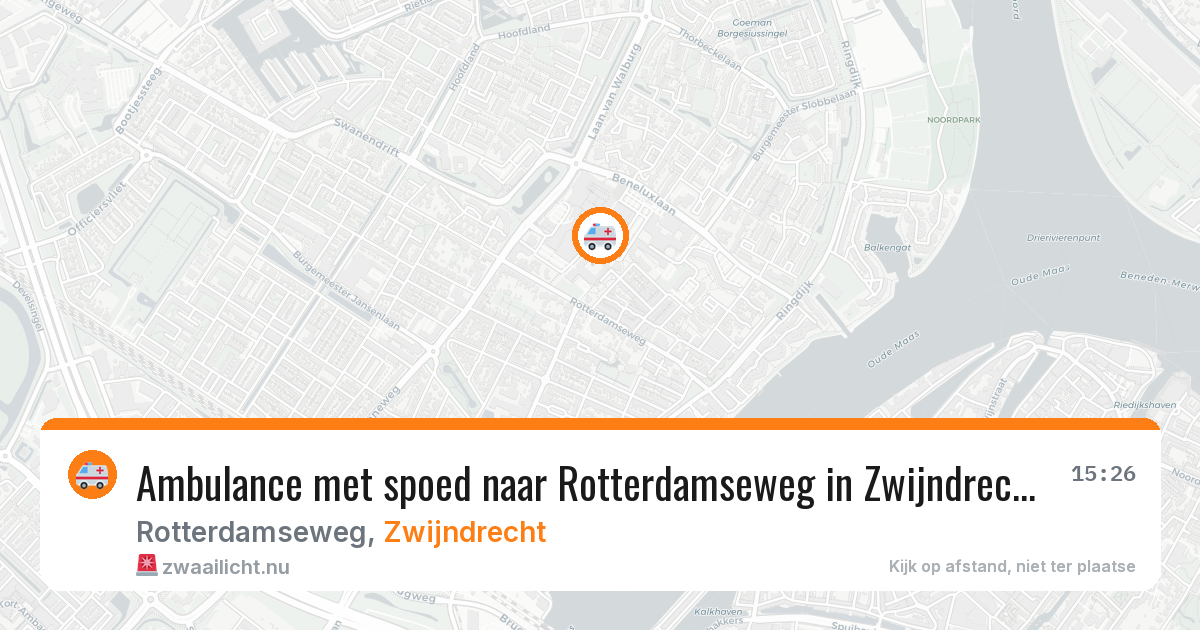 Ambulance met spoed naar Rotterdamseweg in Zwijndrecht — 5 jun 2026