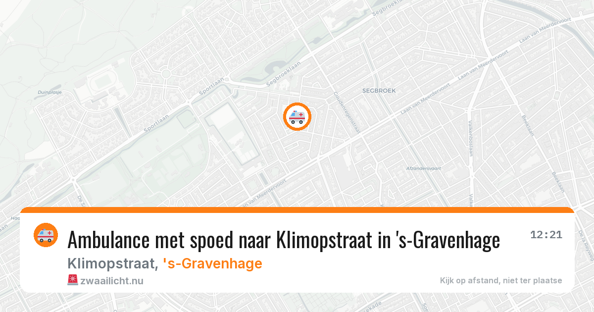 Ambulance met spoed naar Klimopstraat in 's-Gravenhage — 16 jul 2026
