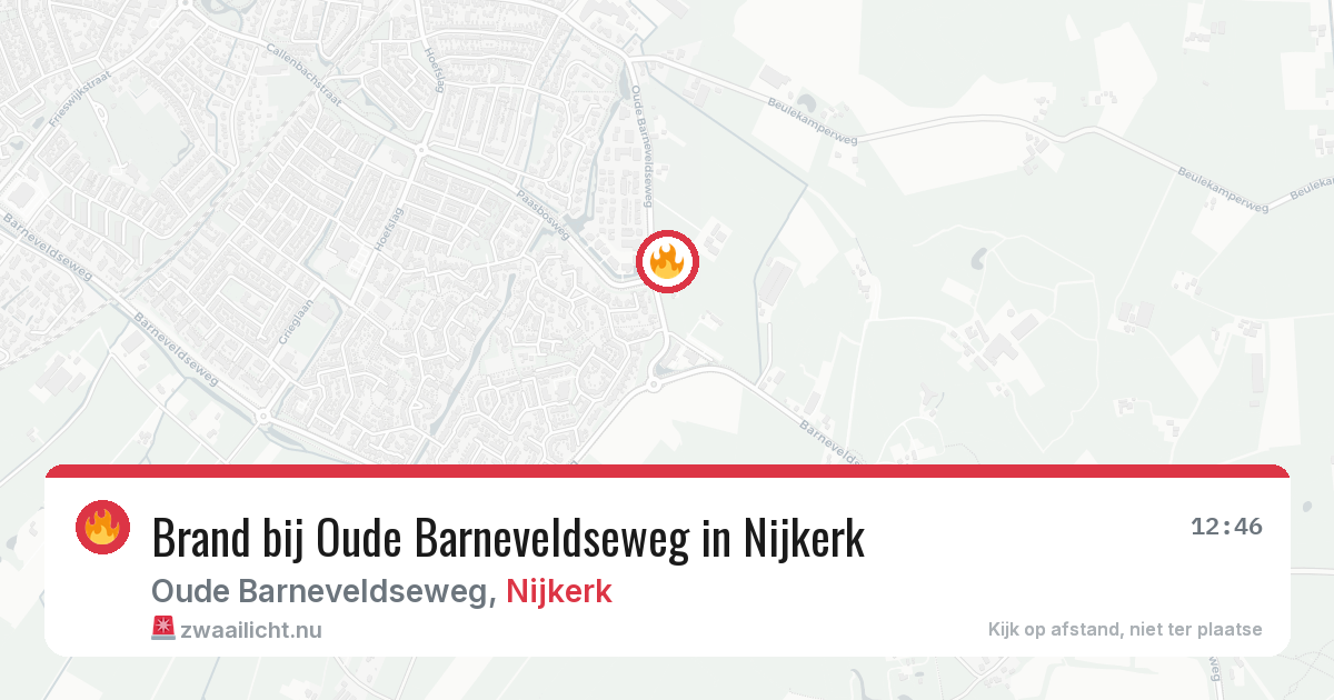 Brand bij Oude Barneveldseweg in Nijkerk — 9 mei 2026