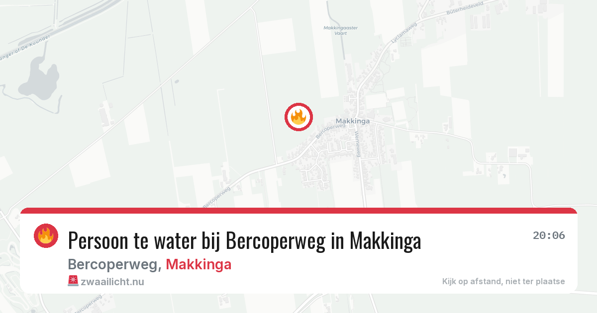 Persoon te water bij Bercoperweg in Makkinga — 12 feb 2026