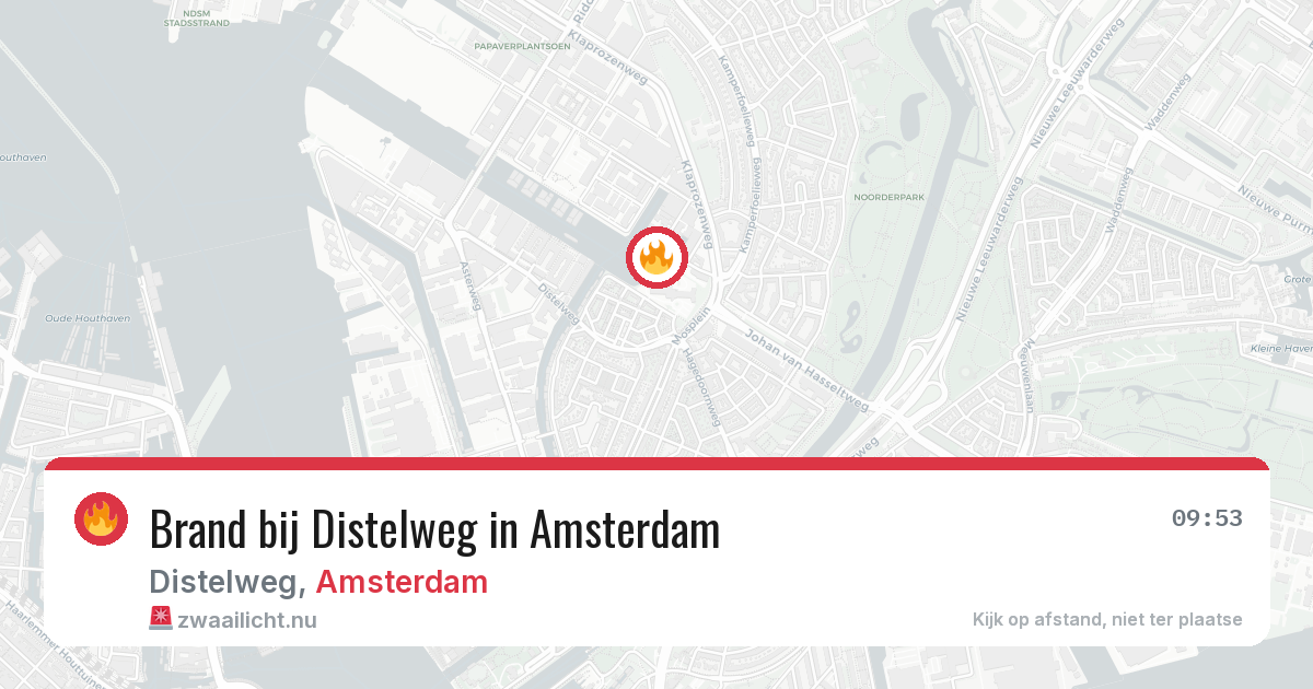 Brand bij Distelweg in Amsterdam — 27 mei 2026