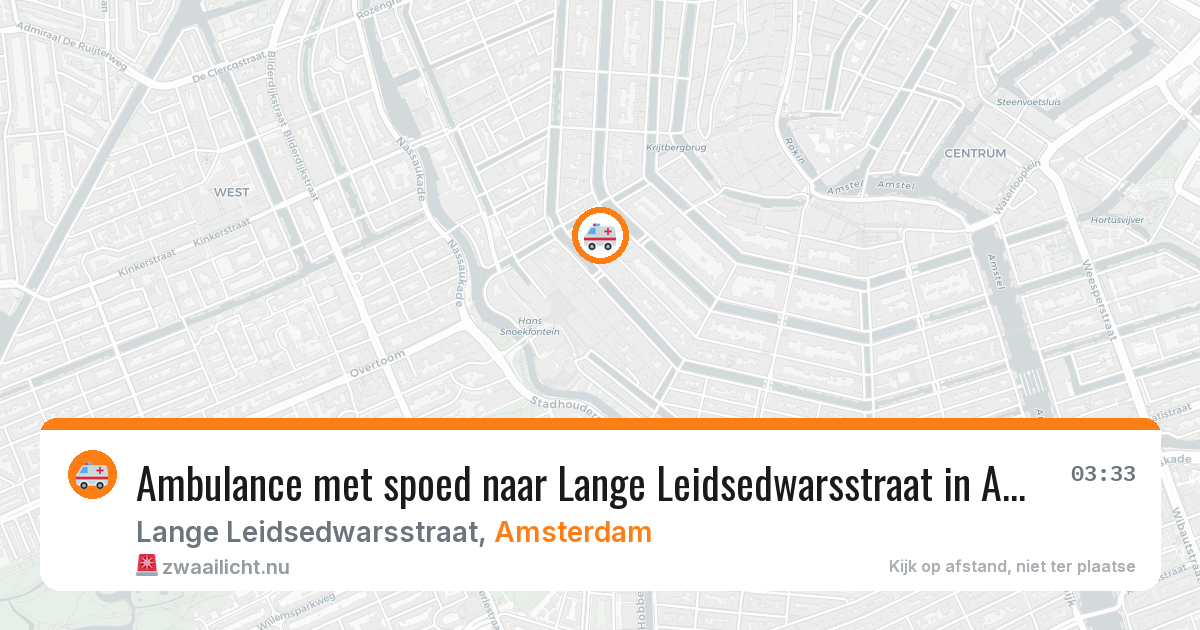 Ambulance met spoed naar Lange Leidsedwarsstraat in Amsterdam — 26 jul 2026