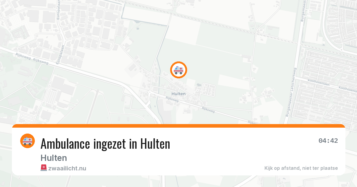 Ambulance ingezet in Hulten — 29 mei 2026