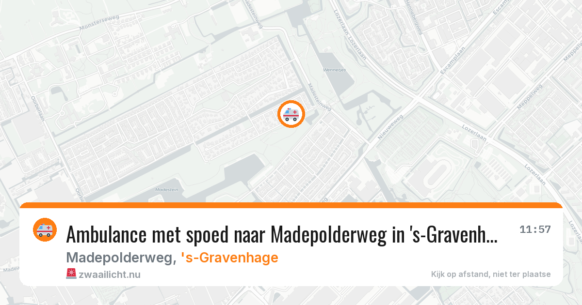 Ambulance met spoed naar Madepolderweg in 's-Gravenhage — 24 jul 2026