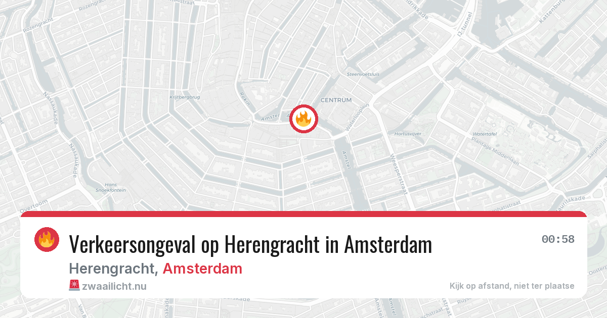 Verkeersongeval op Herengracht in Amsterdam — 25 jul 2026