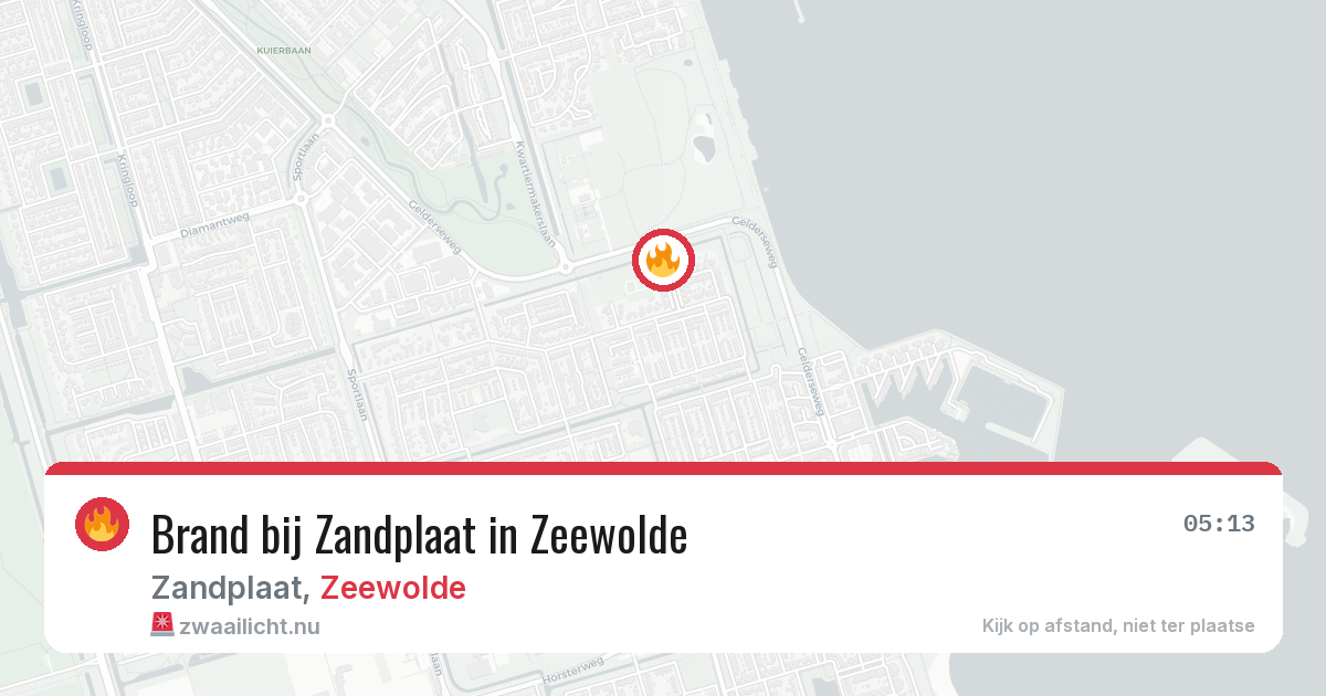 Brand bij Zandplaat in Zeewolde — 13 jul 2026