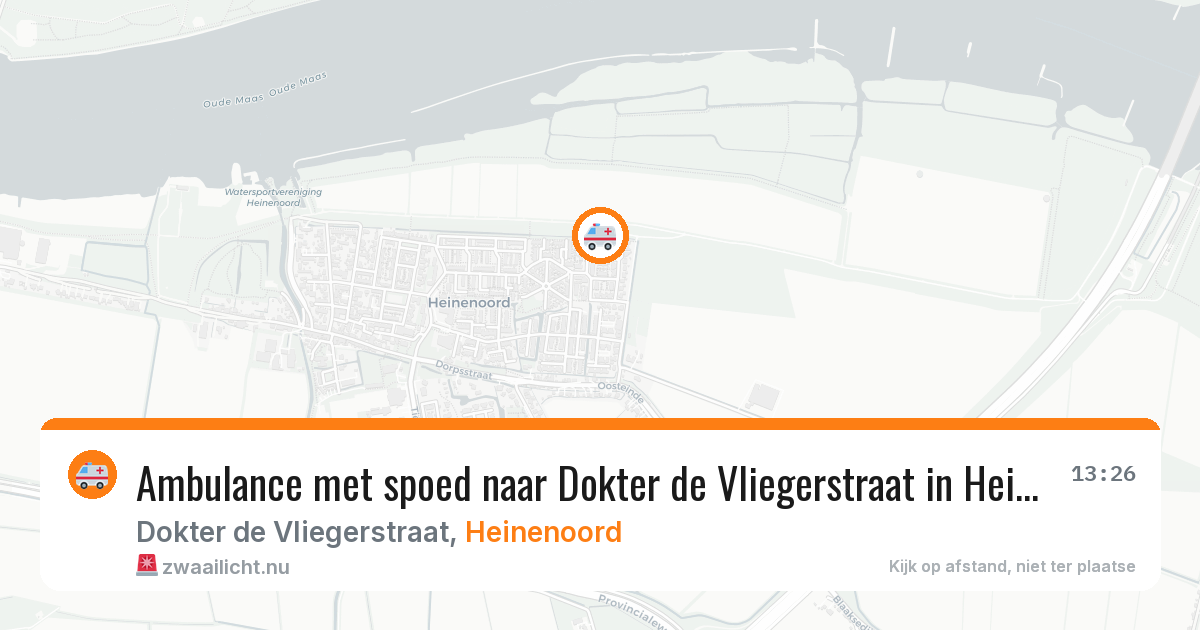 Ambulance met spoed naar Dokter de Vliegerstraat in Heinenoord — 5 mei 2026