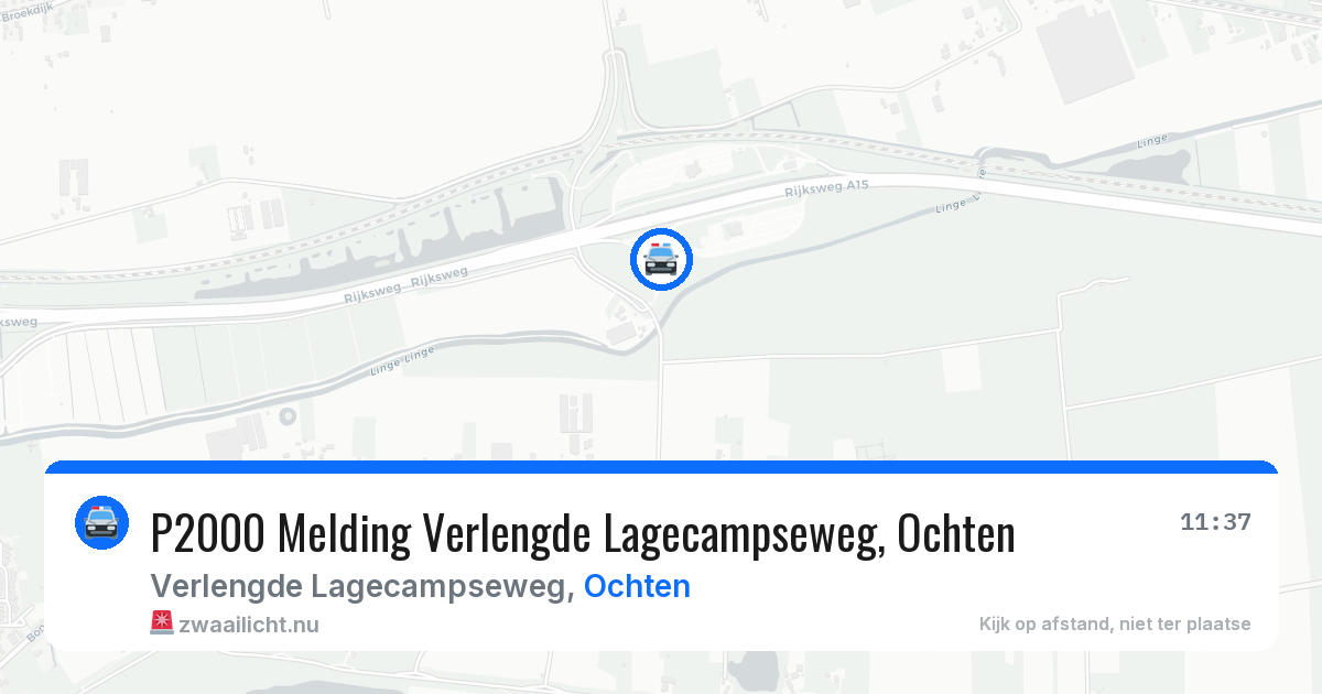 P2000 Melding Verlengde Lagecampseweg, Ochten — 19 jun 2026