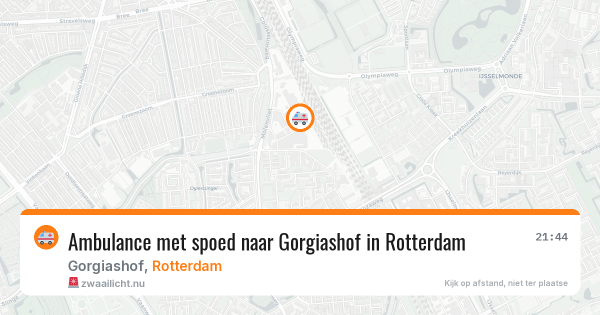 Ambulance met spoed naar Gorgiashof in Rotterdam — 22 jul 2026