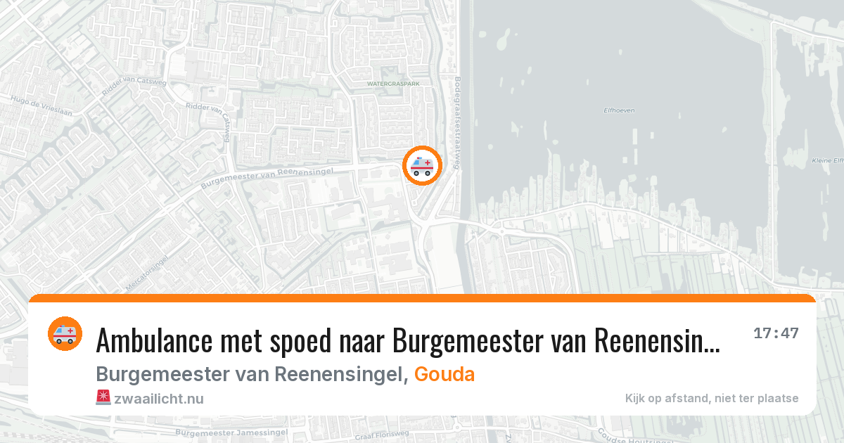 Ambulance met spoed naar Burgemeester van Reenensingel in Gouda — 10 jul 2026
