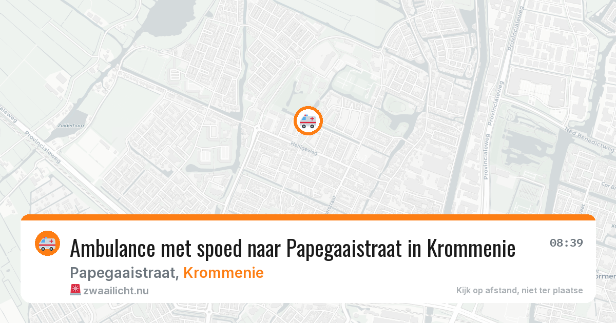 Ambulance met spoed naar Papegaaistraat in Krommenie — 12 jul 2026