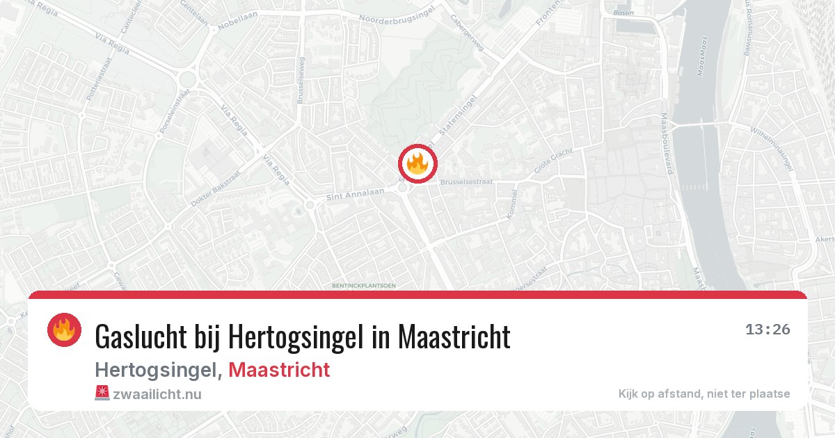 Gaslucht bij Hertogsingel in Maastricht — 12 feb 2026