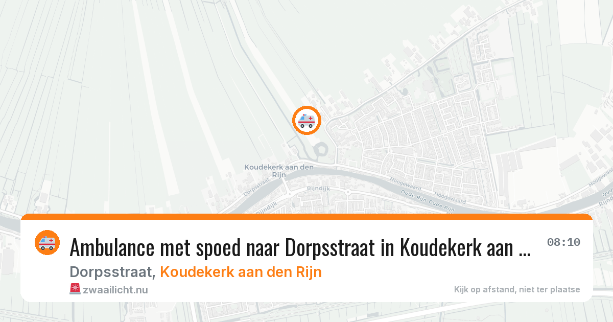 Ambulance met spoed naar Dorpsstraat in Koudekerk aan den Rijn — 10 jul 2026