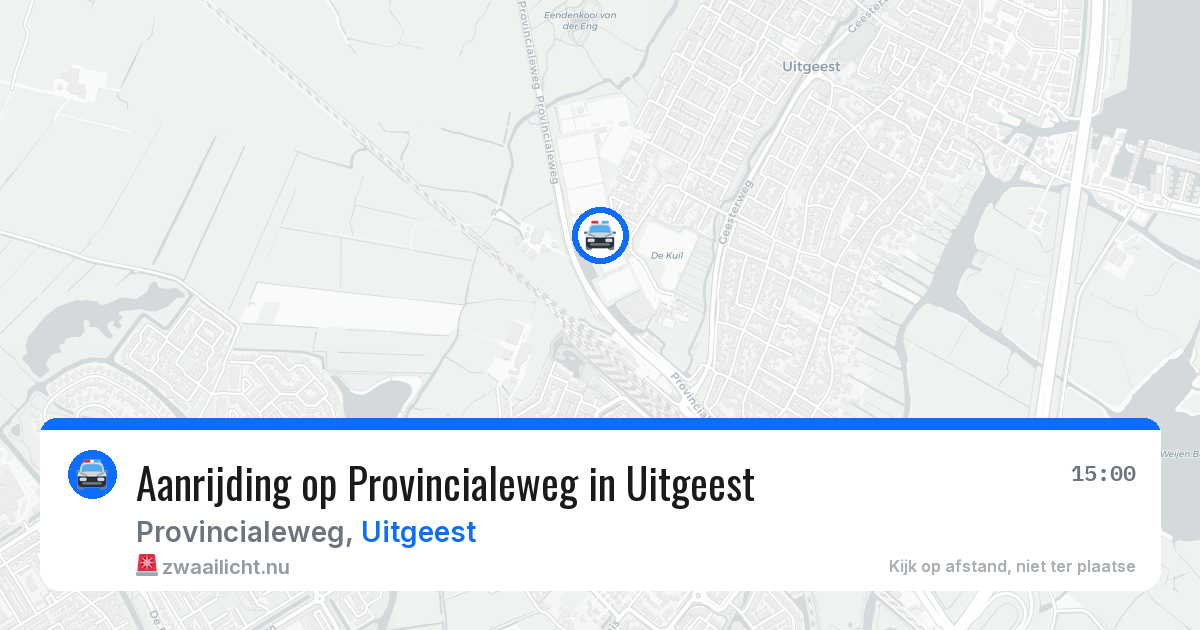 Aanrijding op Provincialeweg in Uitgeest — 20 jul 2026