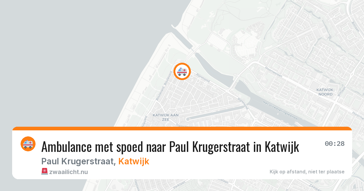 Ambulance met spoed naar Paul Krugerstraat in Katwijk — 22 feb 2026