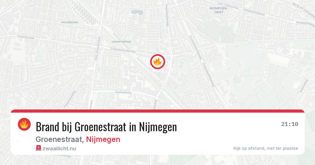 Brand bij Groenestraat in Nijmegen — 26 jul 2026