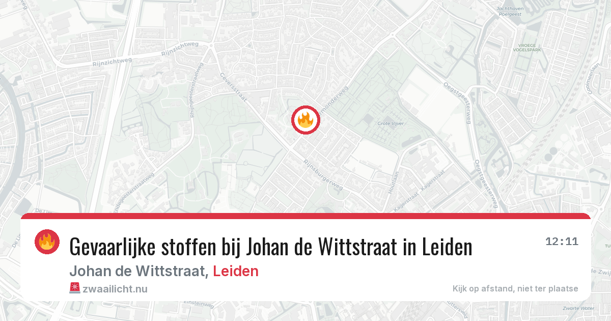 Gevaarlijke stoffen bij Johan de Wittstraat in Leiden — 22 mei 2026