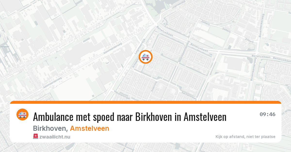 Ambulance met spoed naar Birkhoven in Amstelveen — 22 mrt 2026