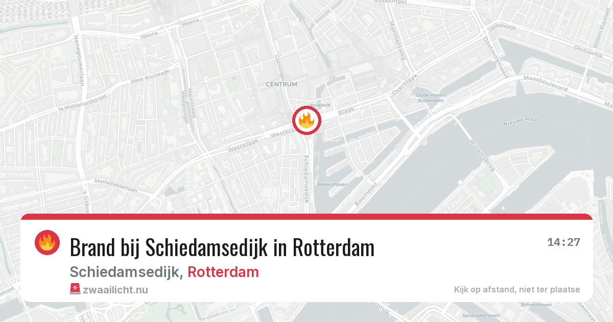 Brand bij Schiedamsedijk in Rotterdam — 26 mrt 2026