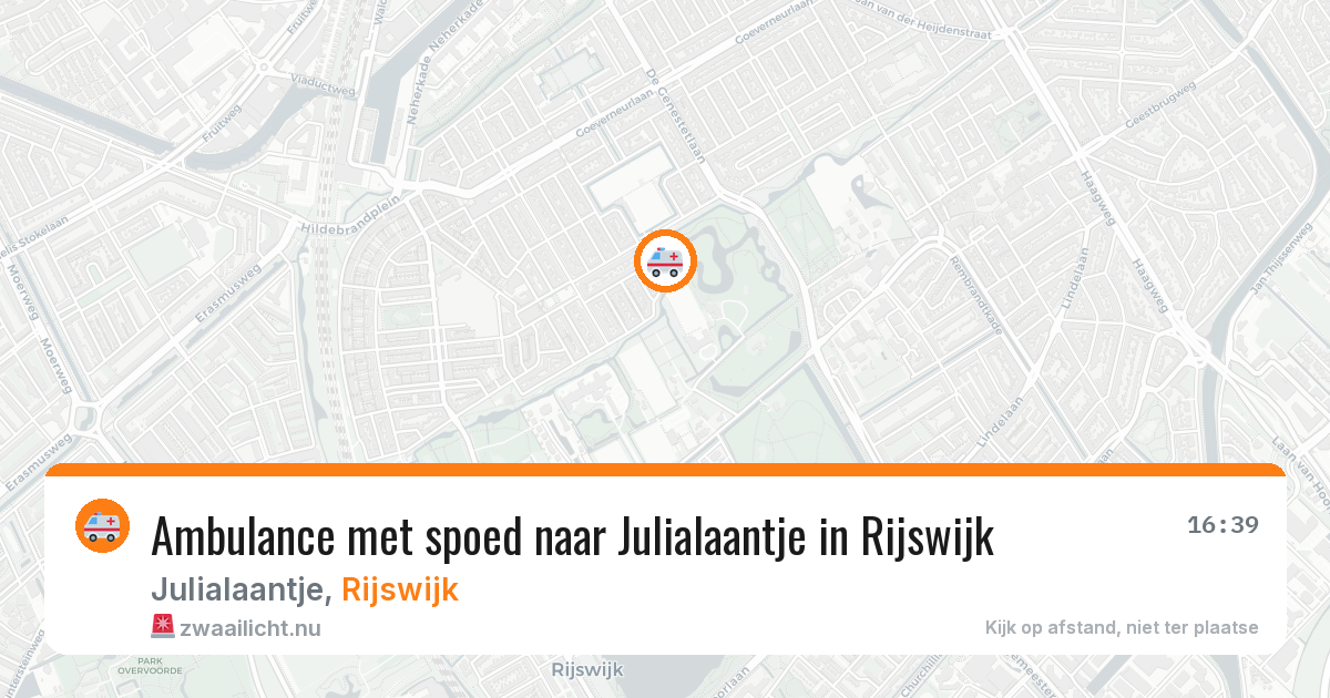 Ambulance met spoed naar Julialaantje in Rijswijk — 26 jul 2026