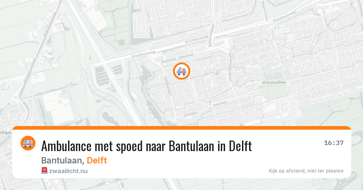 Ambulance met spoed naar Bantulaan in Delft — 21 jan 2026
