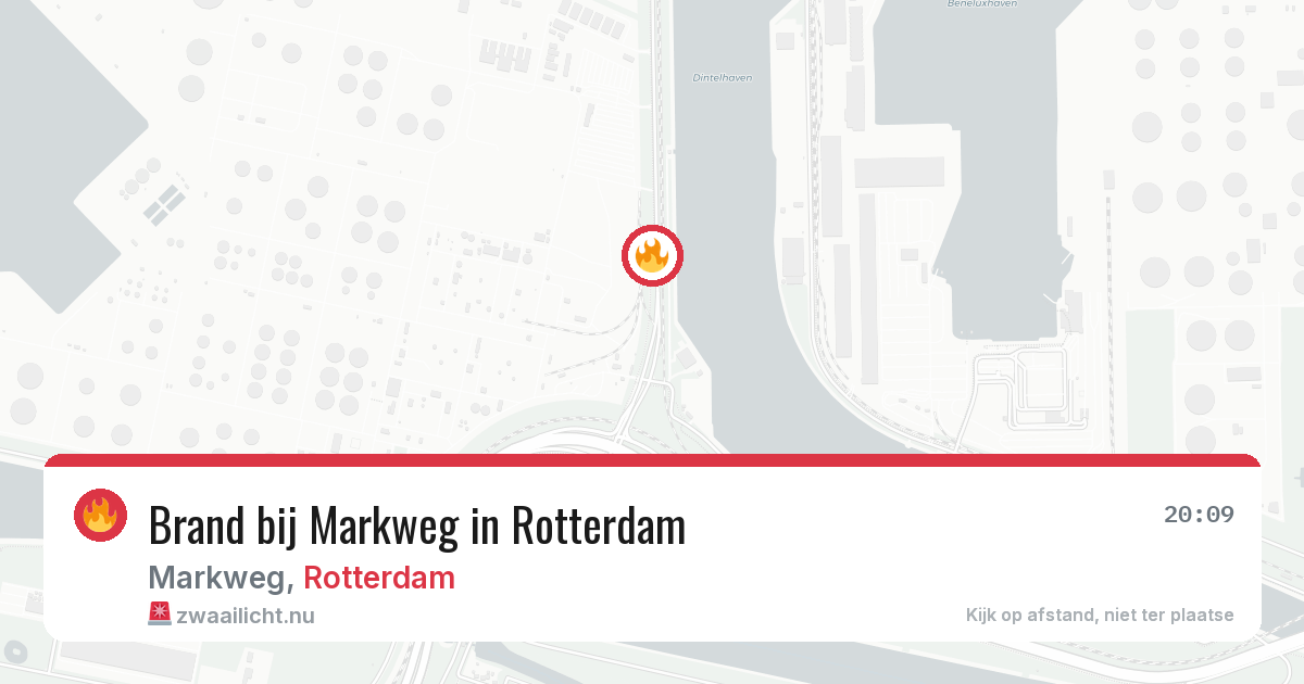 Brand bij Markweg in Rotterdam — 20 apr 2026