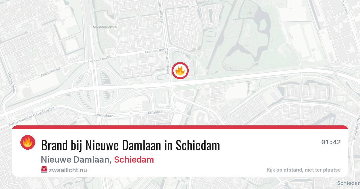 Brand bij Nieuwe Damlaan in Schiedam — 21 jul 2026