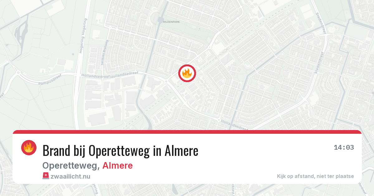 Brand bij Operetteweg in Almere — 4 jun 2026