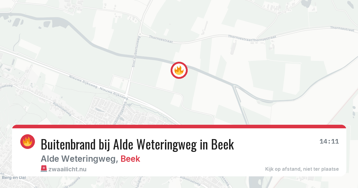 Buitenbrand bij Alde Weteringweg in Beek — 21 mei 2026