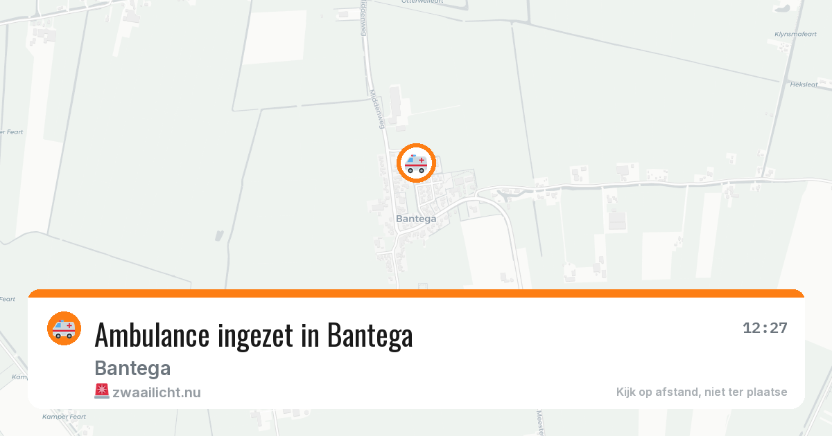 Ambulance ingezet in Bantega — 9 mei 2026 | 🚨 Zwaailicht.nu