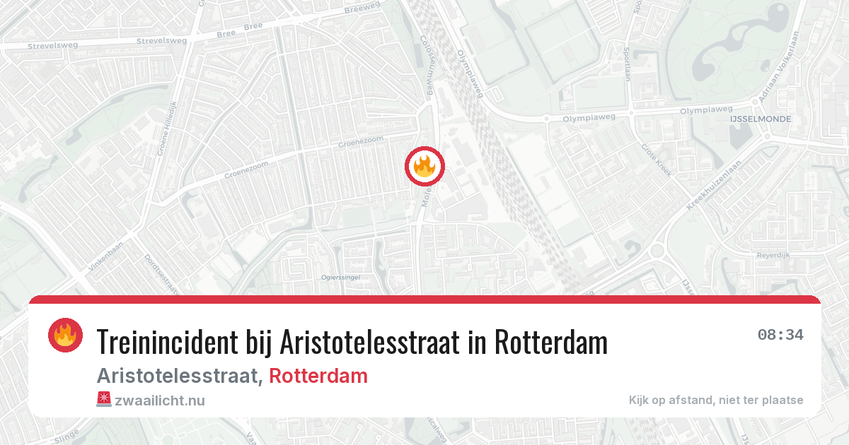 Treinincident bij Aristotelesstraat in Rotterdam — 19 mrt 2026