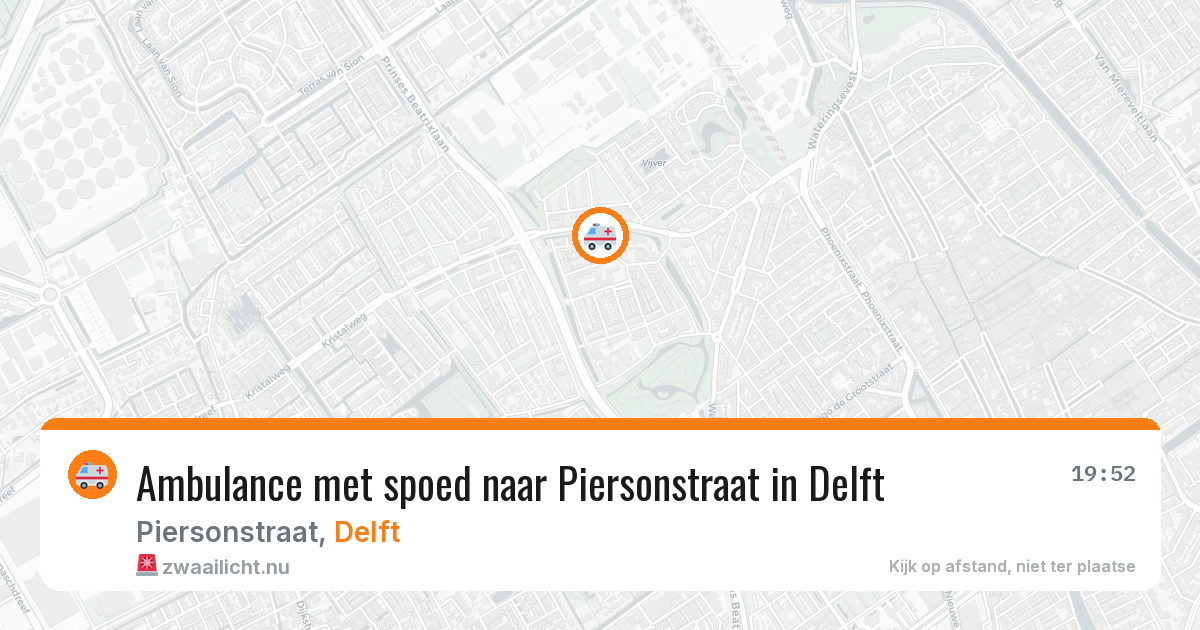 Ambulance met spoed naar Piersonstraat in Delft — 12 apr 2026