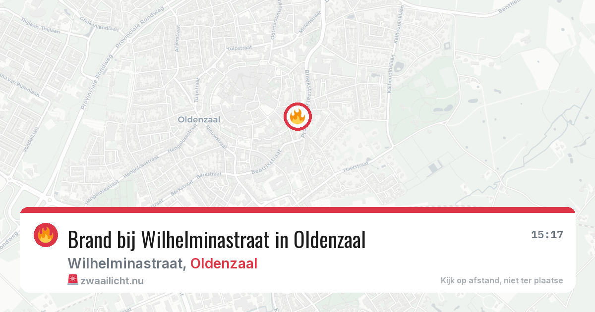 Brand bij Wilhelminastraat in Oldenzaal — 16 jul 2026