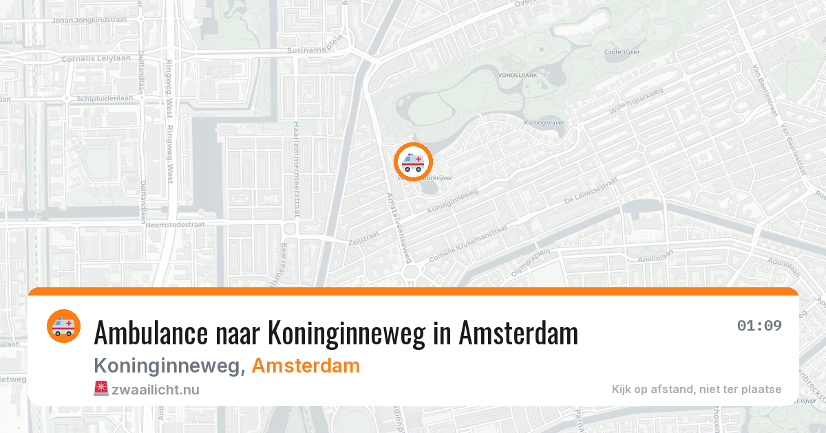 Ambulance naar Koninginneweg in Amsterdam — 10 jul 2026