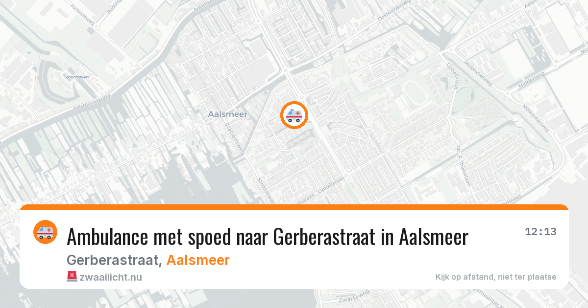 Ambulance met spoed naar Gerberastraat in Aalsmeer — 12 jul 2026